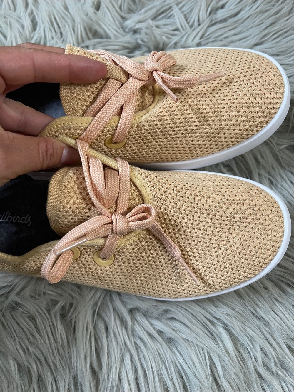allbirds Peach Knit Lace-Up Sneakers in Soft Peach - Picture 3 of 7